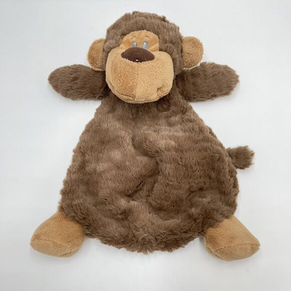 Petting Zoo Brown Tan Monkey Lovey Unstuffed Security Blanket Plush Toy 2016 - Picture 1 of 10